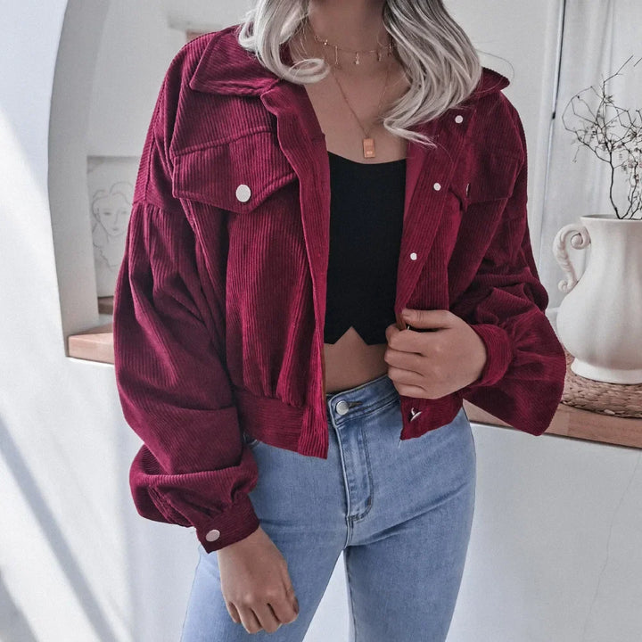 Drune | Stilvolle Cordjacke mit langen Ärmeln