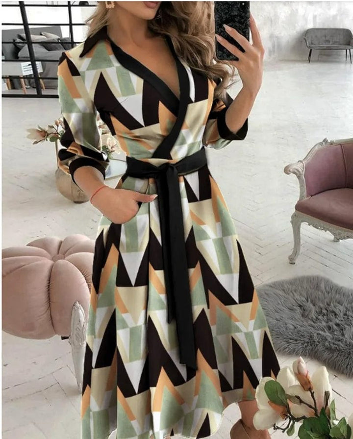 Drune | Elegantes Midi Wickelkleid Perfekt für Formelle Anlässe Emilia