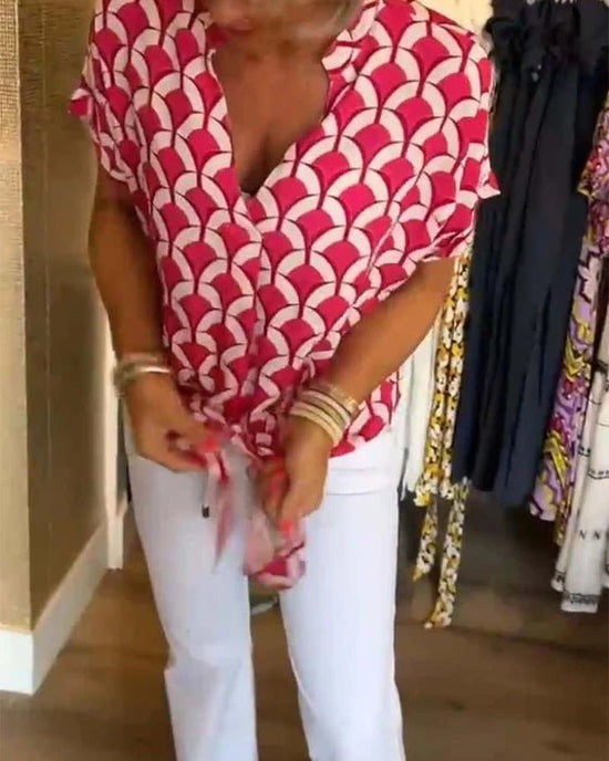 Drune | Stilvolle Geometrische Bedruckte Bluse für Frauen