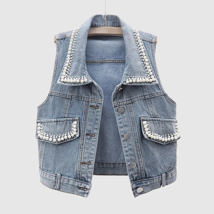 Drune - Denim Weste Mit Perle