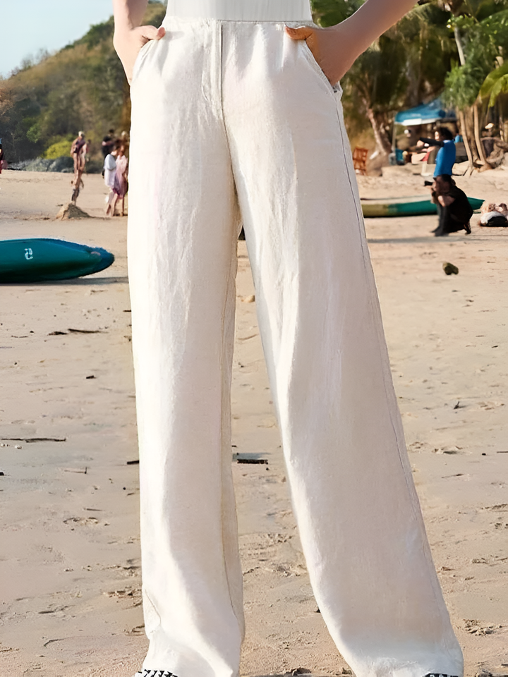 Drune | Damen 100% Leinen Weite Hose