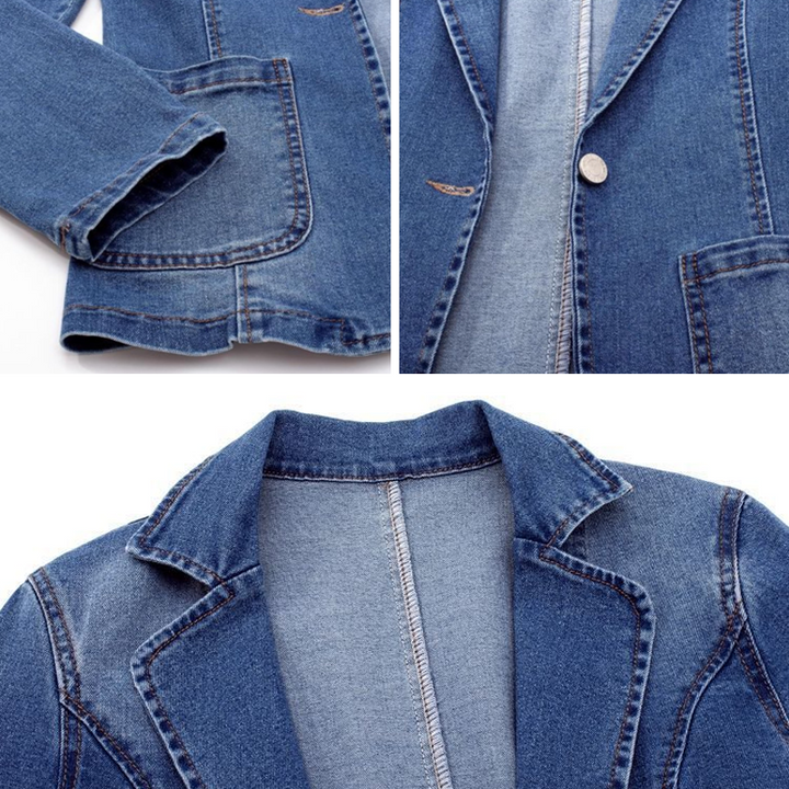 Drune | Denim Blazer mit Langen Ärmeln mit Taschen