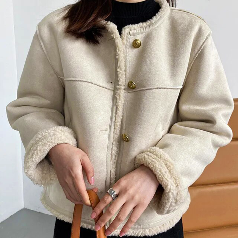 Drune | Damen Wildlederjacke Gemütlicher Vintage-Schnitt