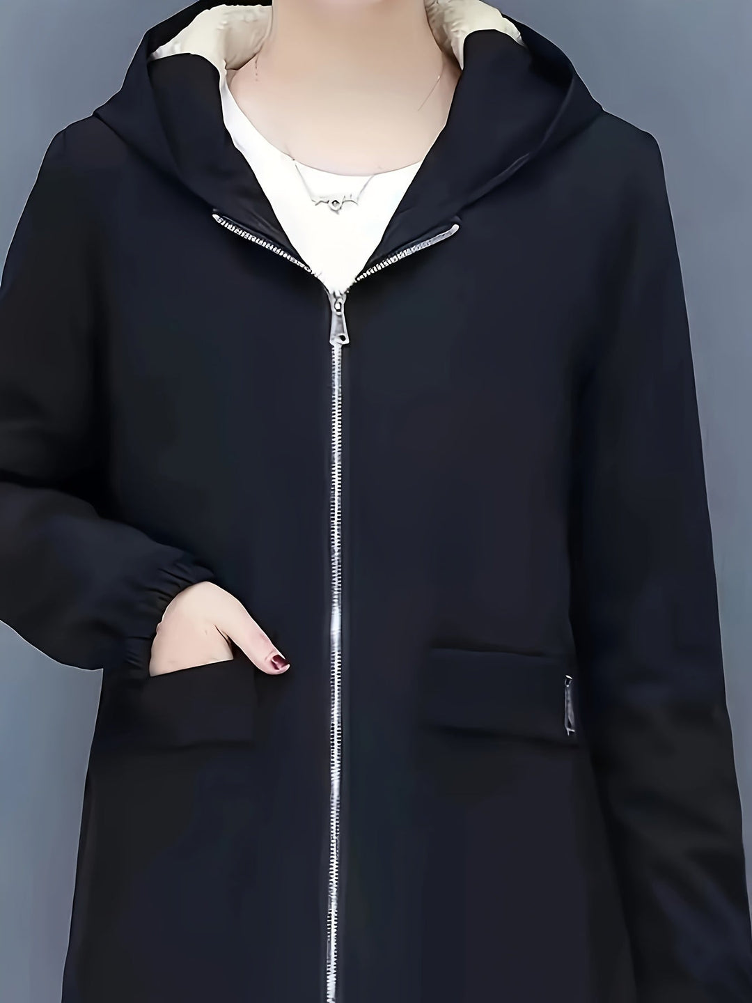 Drune | Stylische warme Fleece-Winterjacke mit Kapuze und Reißverschluss Ideal für Herbst/Winter