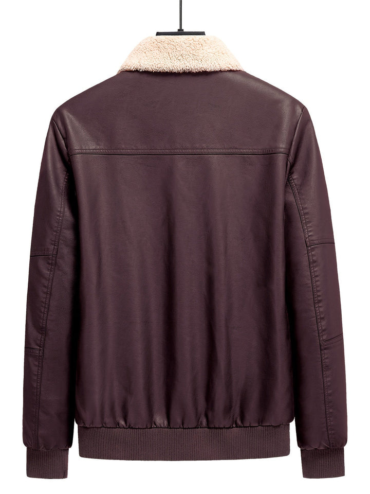 Drune |  Fleece PU Leder Winterjacke Für Herren - Perfekt für Outdoor-Aktivitäten