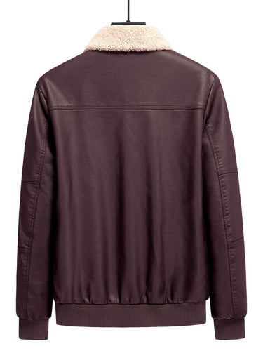 Drune |  Fleece PU Leder Winterjacke Für Herren - Perfekt für Outdoor-Aktivitäten