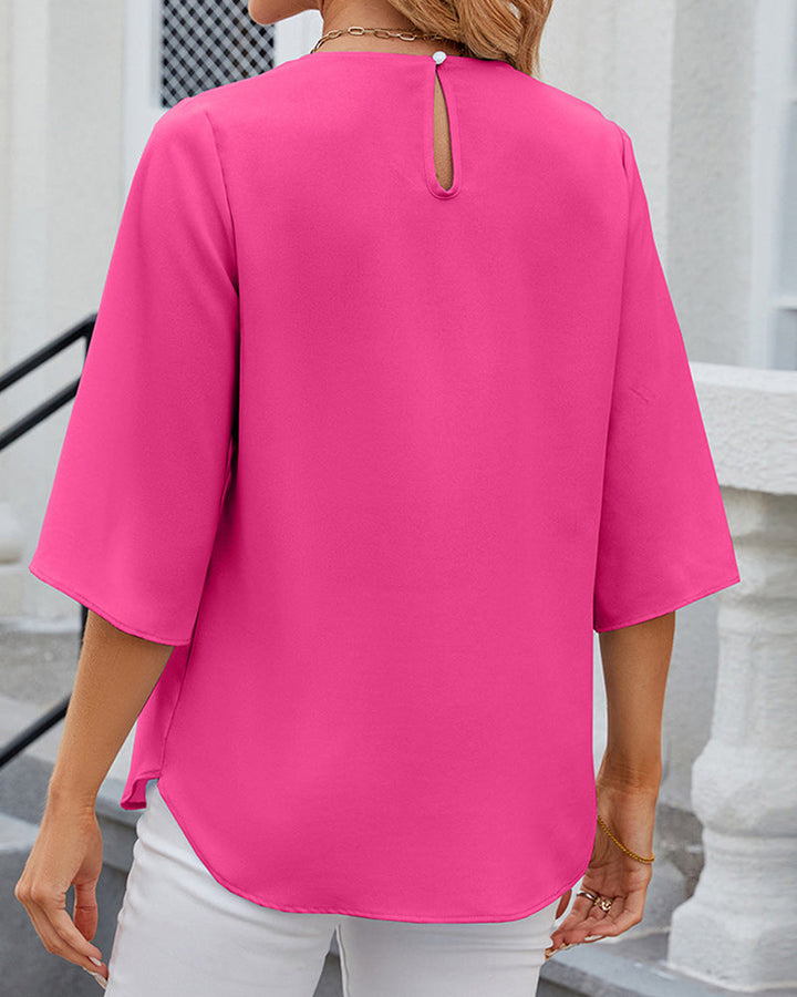 Drune | Farbige Bluse mit Halblangen Ärmeln