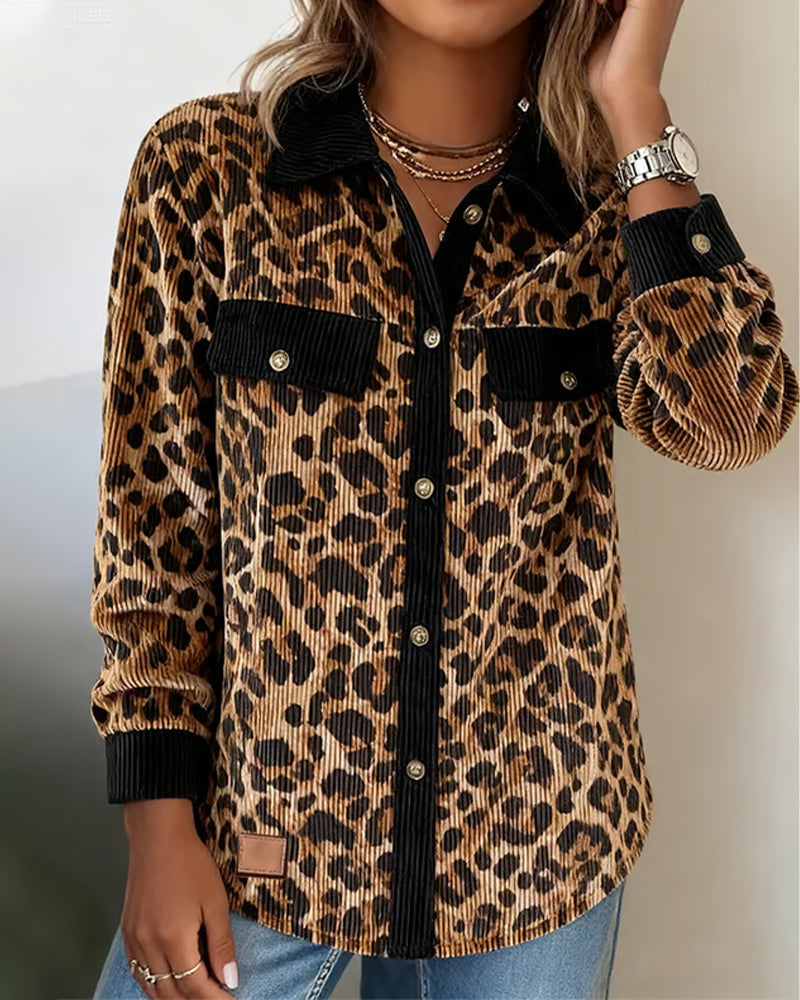 Drune | Revers Leopardenprint Kord