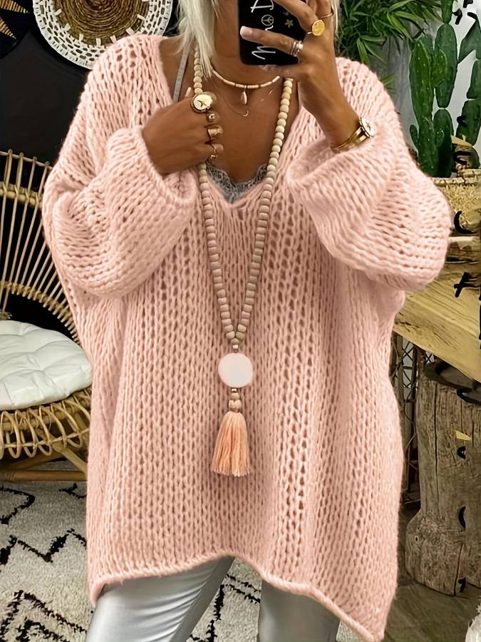 Drune | oversized Pullover mit V Ausschnitt