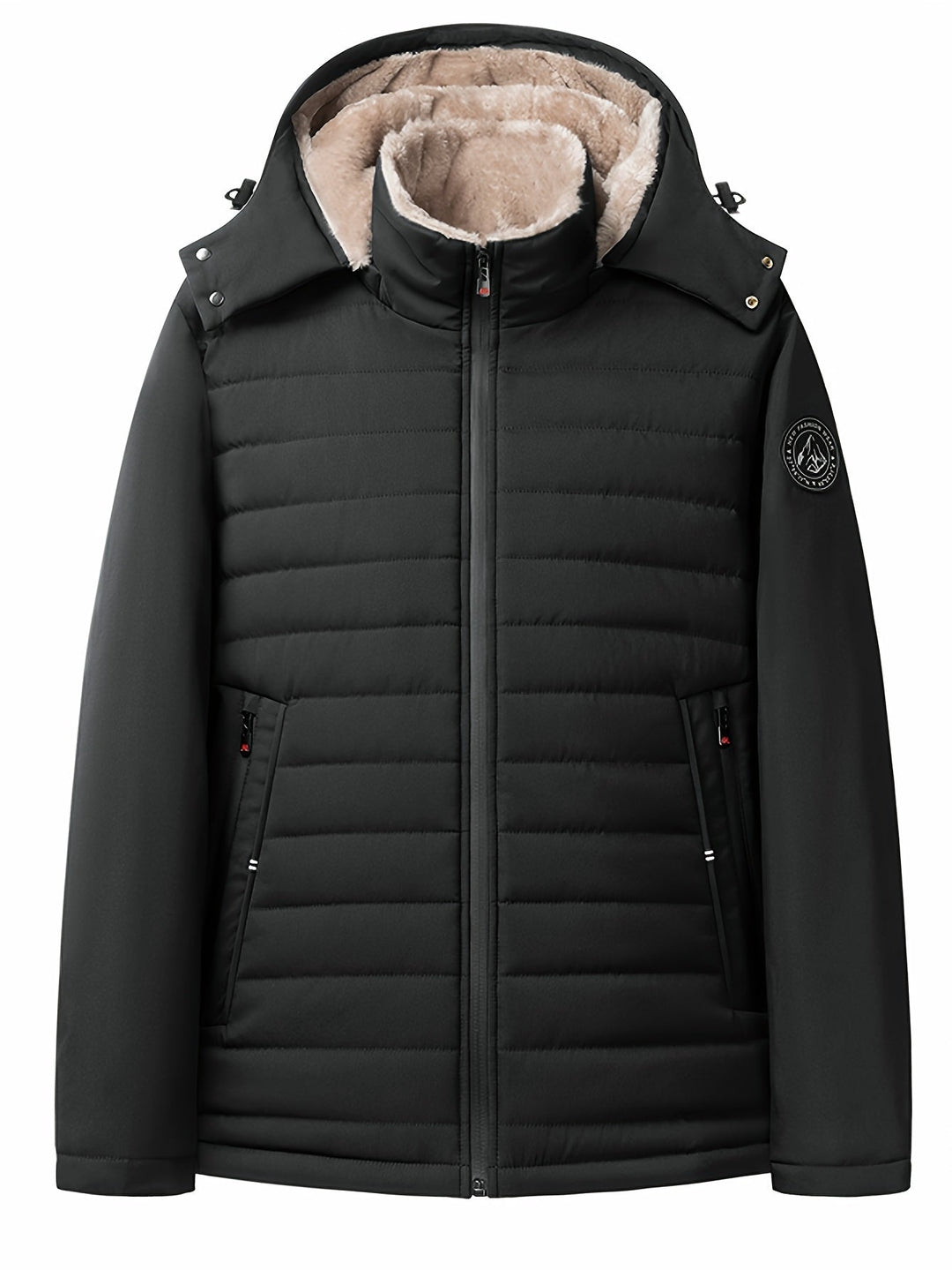 Drune | Stylische Winterjacke für Männer - Warme, wattierte Fleecejacke mit Kapuze