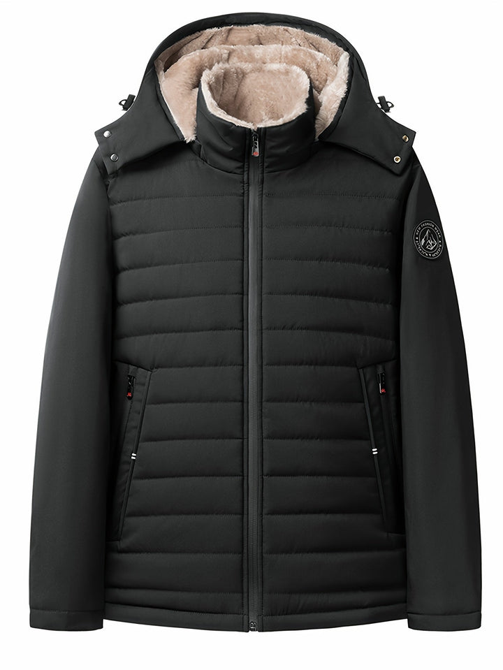 Drune | Stylische Winterjacke für Männer - Warme, wattierte Fleecejacke mit Kapuze