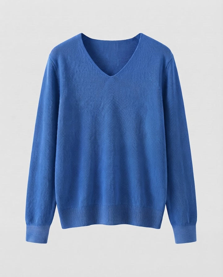 Damen Feinstrick-V-Ausschnitt-Pullover aus kuscheligem Angora-Mix Drune