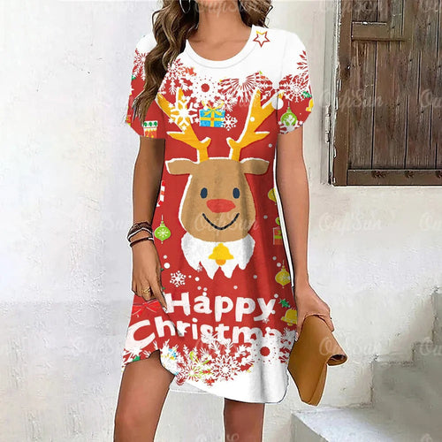Drune | Eleganter Glanz Schneeflocken Kleid
