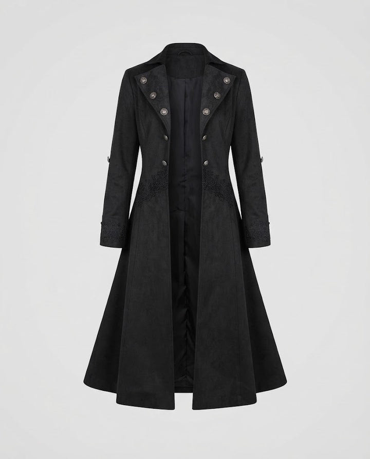 Damen Samtjacke mit asymmetrischem Saum und Spitzenbesatz Drune