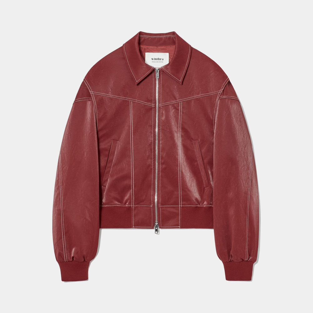 Drune | Oversized-Jacke mit roten Kontrastnähten