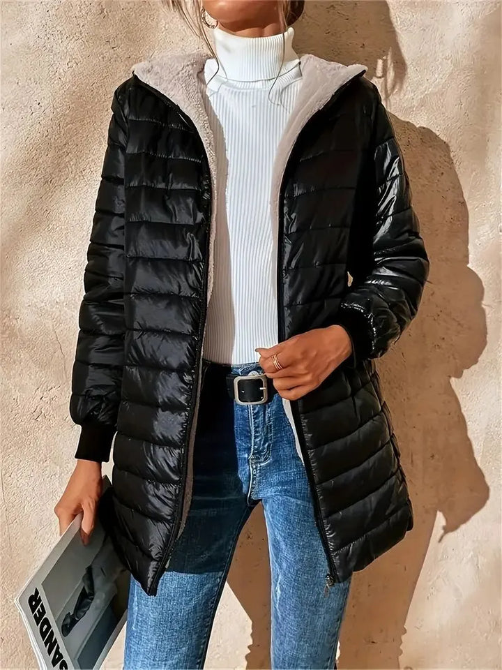 Drune | Weite Fleecegefütterte Steppjacke mit Kapuze