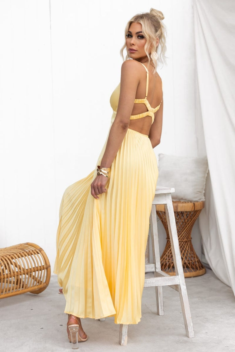 Drune | Tucson Sunset Faltenrücken Elastisches Regenschirm-Maxikleid
