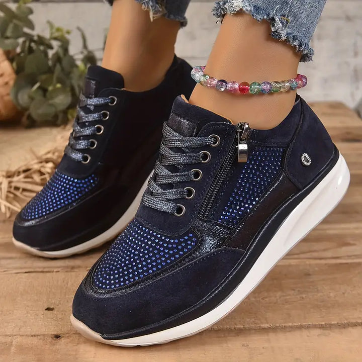 Drune - Glänzende Kristall-Keilsneakers