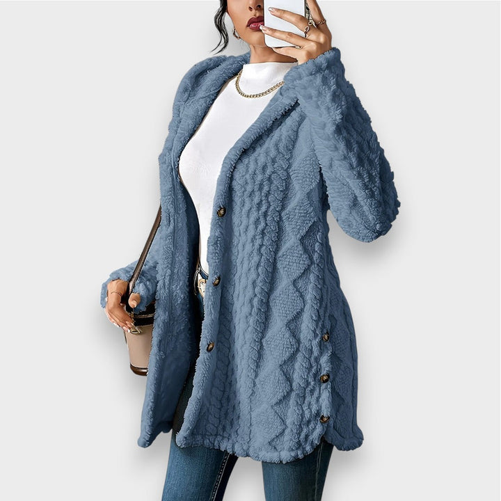 Drune | Cozy plush hooded cardigan sweater
