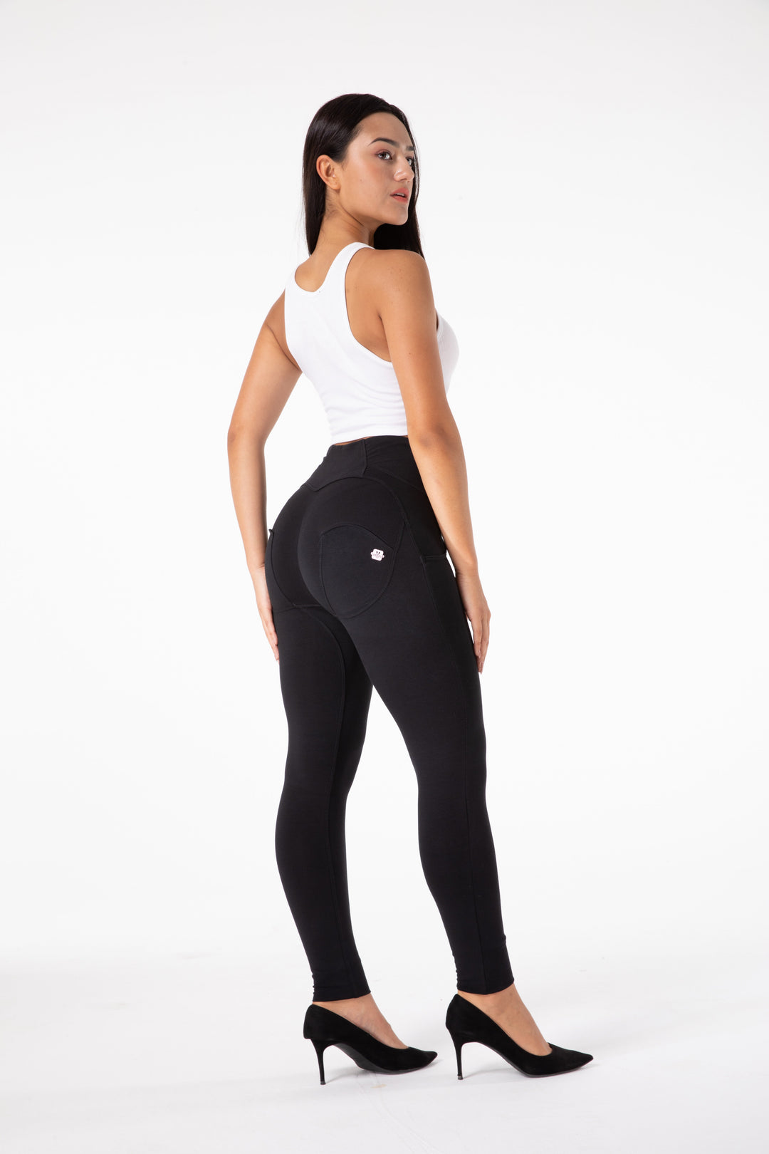 Drune | Stramme Schwarze Leggings mit Hohem Bund
