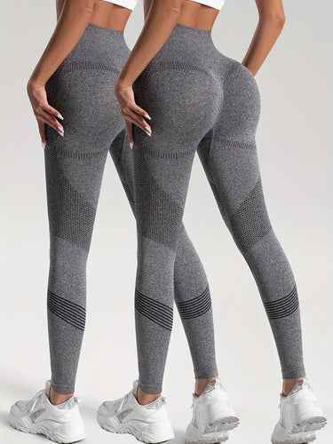 Drune | 2 Stk. Sport Leggings für Yoga und Fitness Einfarbige Farbe mit Hohem Stretch.