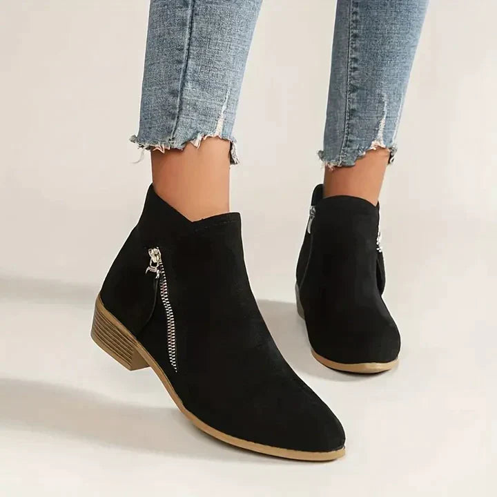 Drune | Wildleder Stiefeletten mit Reißverschluss für Damen - Perfekt für den Alltag