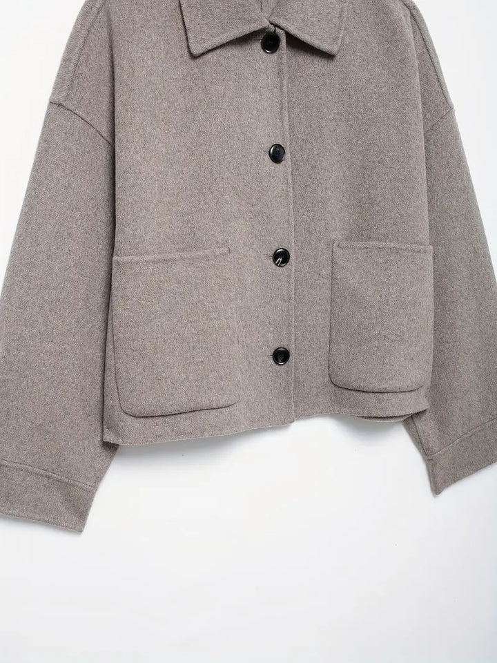 Drune | Wollmischjacke - Minimalistisches Design - Boxy Fit - Moderne Schicht