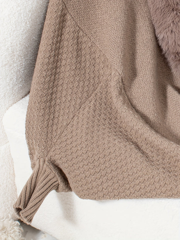 Drune | Faux Fur Cardigan mit Schal Kragen Akryl Warm und Elegant