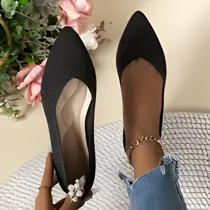 Drune | Damen Mode Flache Schuhe, Lässig Pointed Toe Knit Flats