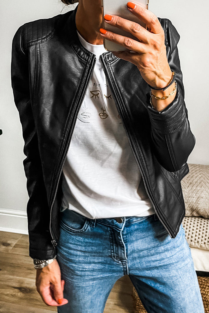 Drune | Damen-Bomberjacke aus Kunstleder