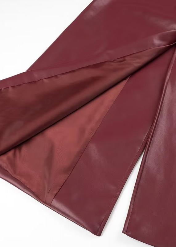 Drune | Leren Trenchcoat - elegante rote Damenjacke