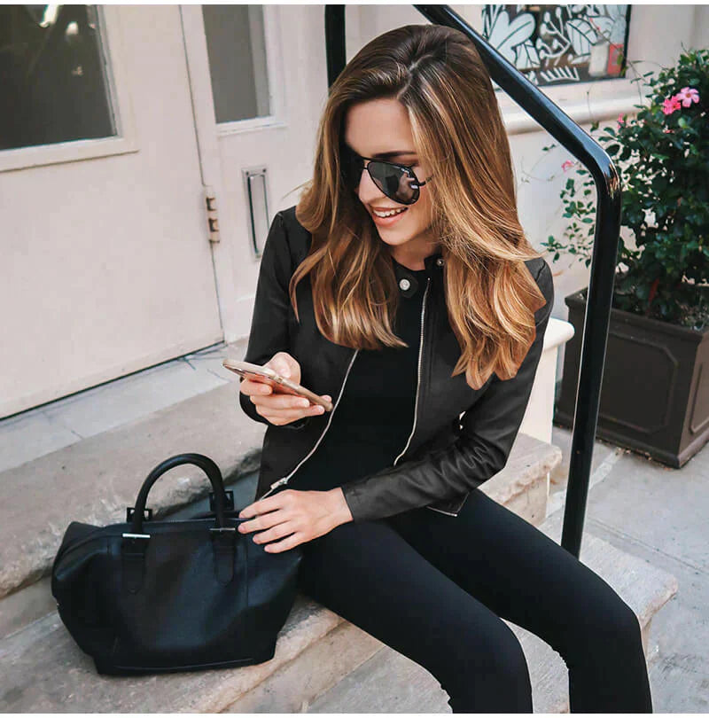 Drune | Elegante Italienische Lederbikerjacke