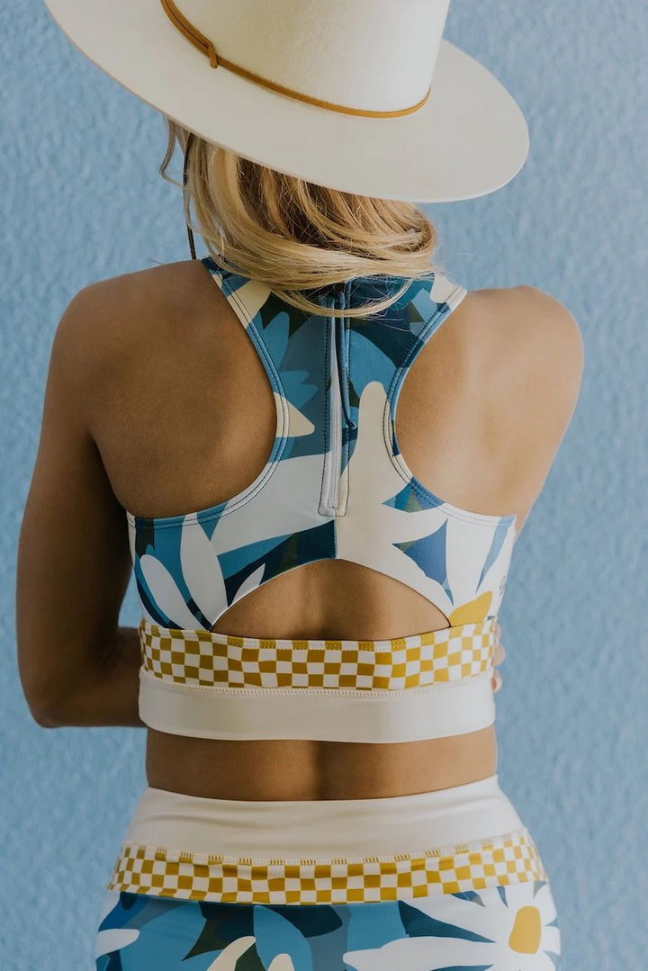 Drune | Gestreiftes Reißverschluss-Rücken Schick Bikini Set