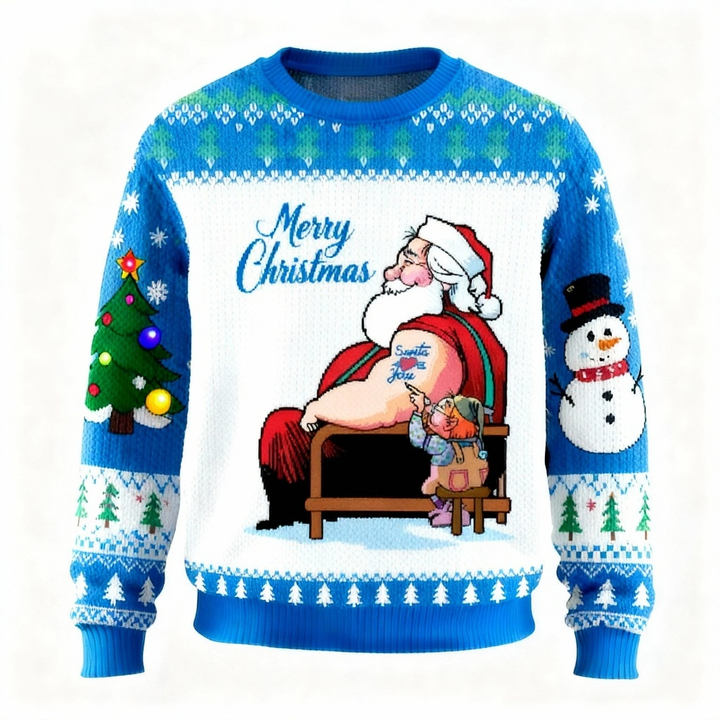 Drune | Hübscher Santa-Muster-Druck-Pullover - Hässlich & Gemütlich Unisex-Pullover