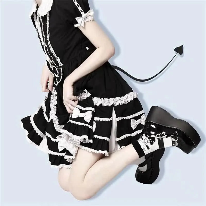 Drune | Goth Fledermaus Liebe Herz Schnalle Plattform Lolita Mary Janes Schuhe