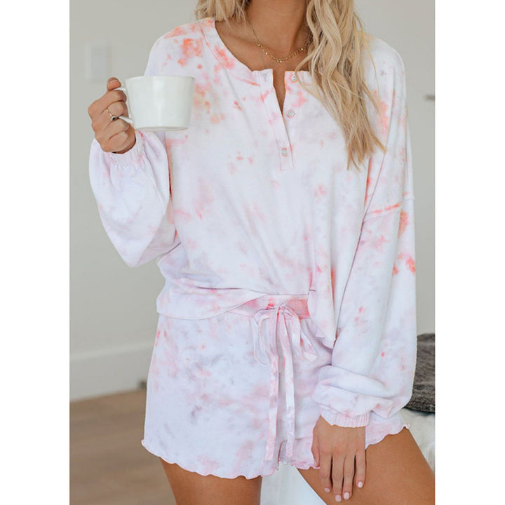 Drune | Batik bedrucktes Langarm-Shorts-Set