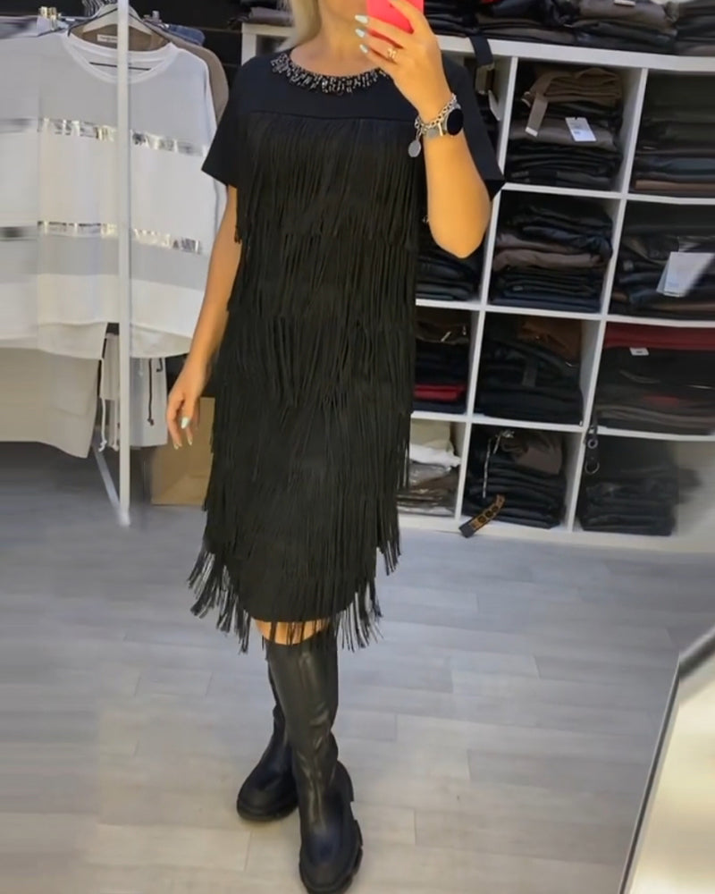 Drune | Schickes Shiftkleid mit Quasten