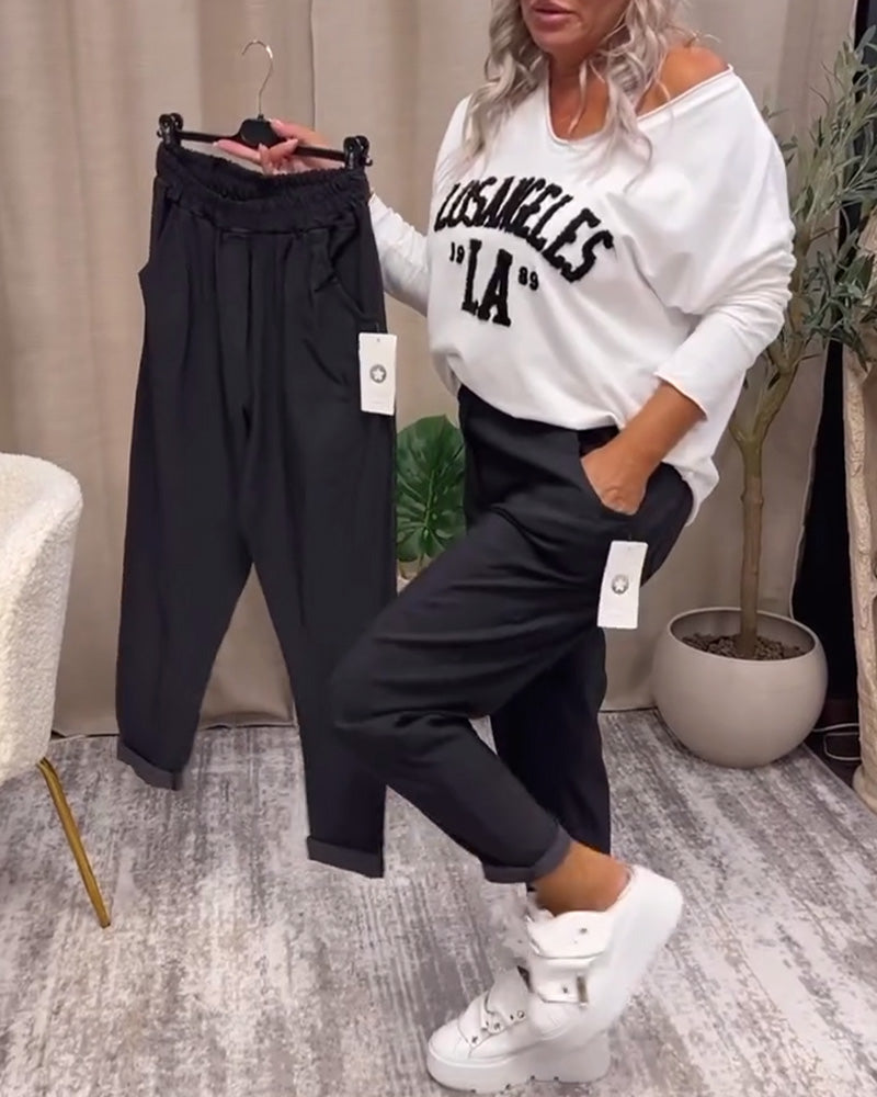 Drune | Lässige Einfarbige Hose mit Taschen