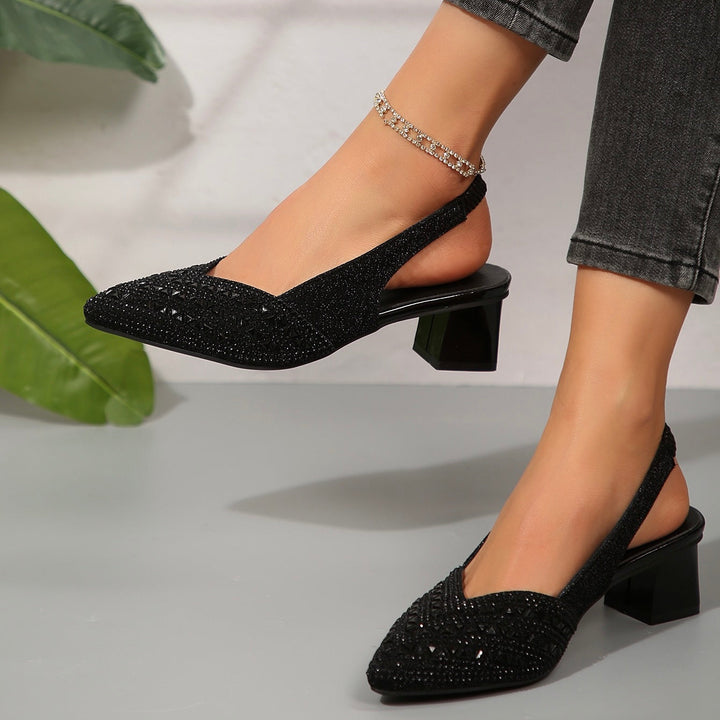 Glanzvolle Absatzsandalen mit funkelnden Kristalldetails Drune Drune