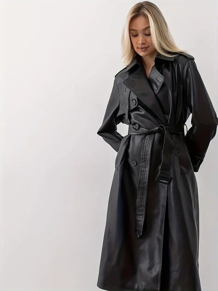 Drune | Leder Trenchcoat Winterjacke für Damen