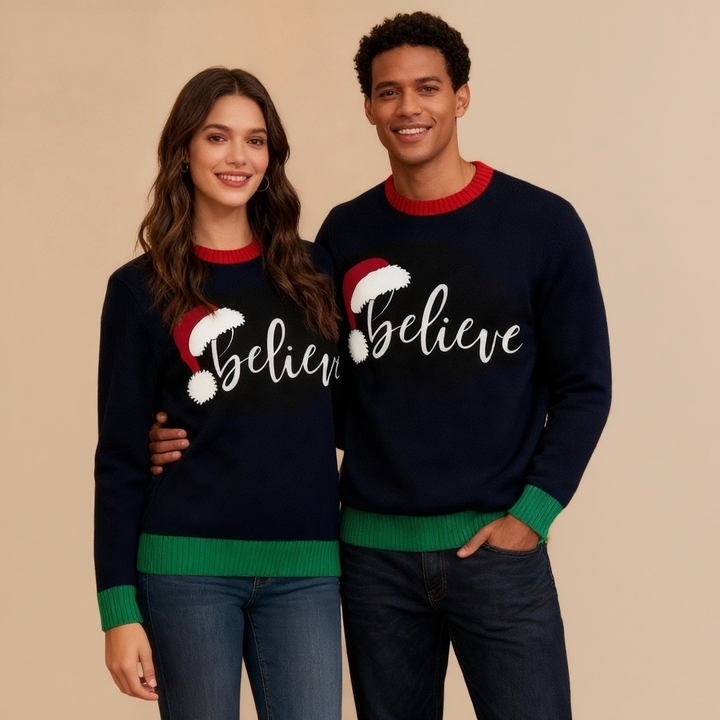 Drune | Festlich & Furchtlos: "Vorher" Muster Druck Weihnachts-Pullover