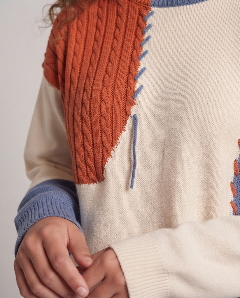 Frauen Übergröße Strickpullover Drune