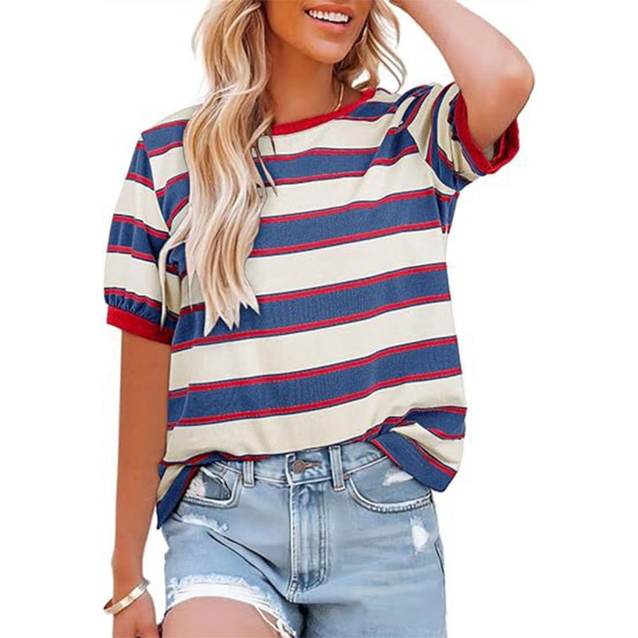 Drune | Gestreiftes T-Shirt mit Rundhalsausschnitt für Damen