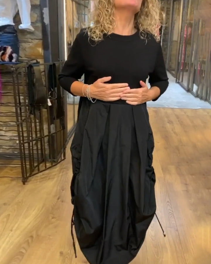 Drune | Patchwork Kleid mit Kordelzug