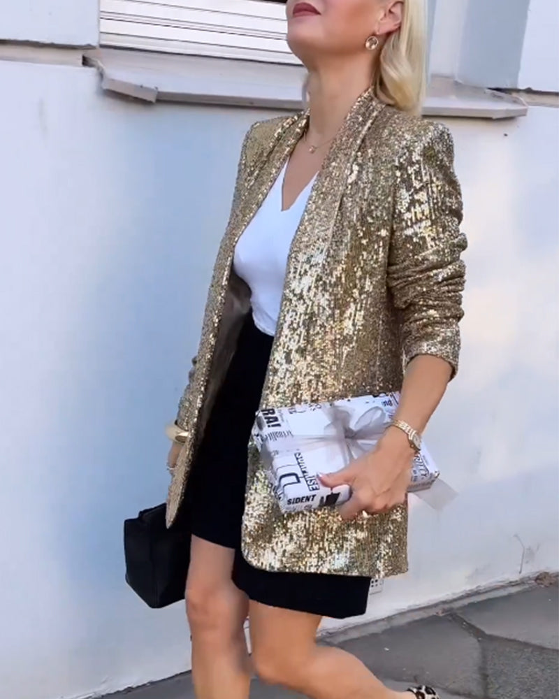 Drune | Gold Glitter Jacke