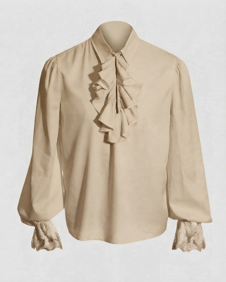 Damen Rüschbluse mit elegantem Kragenbereich Drune