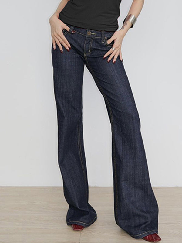 Drune | Weinlese Niedrige Taille Boyfriend Jeans