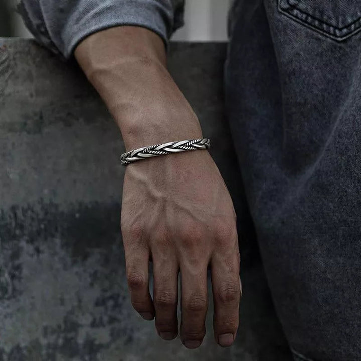Drune | Geflochtener Silberner Armband