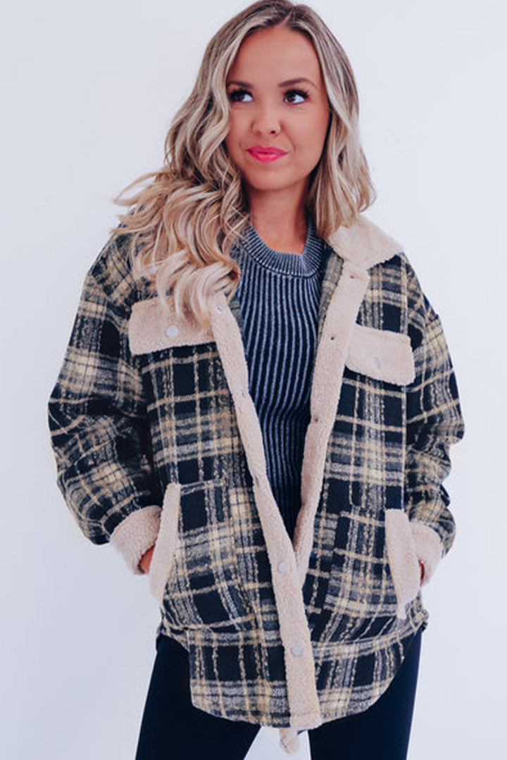 Drune | Karierter Teddyjacke mit Sherpa Polyester-mischung Warm und Bequem