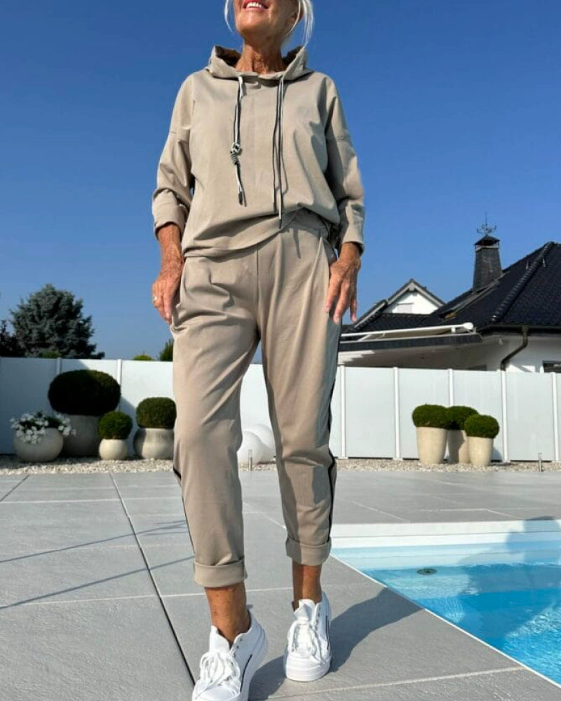Drune | Zweiteilige Satz mit Damen Kapuzen Sweatshirt und Hosen